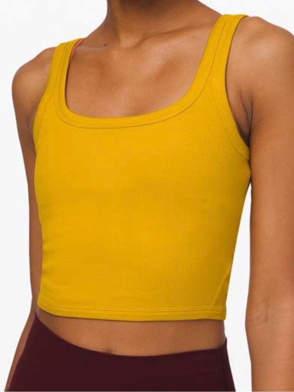 lululemon athletica Gold/Yellow Ribbed Crop Tank